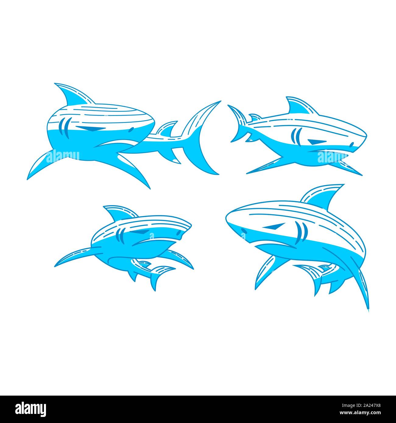 Shark logo Character Design Grenzen gesetzt Abbildung Vorlage Stock