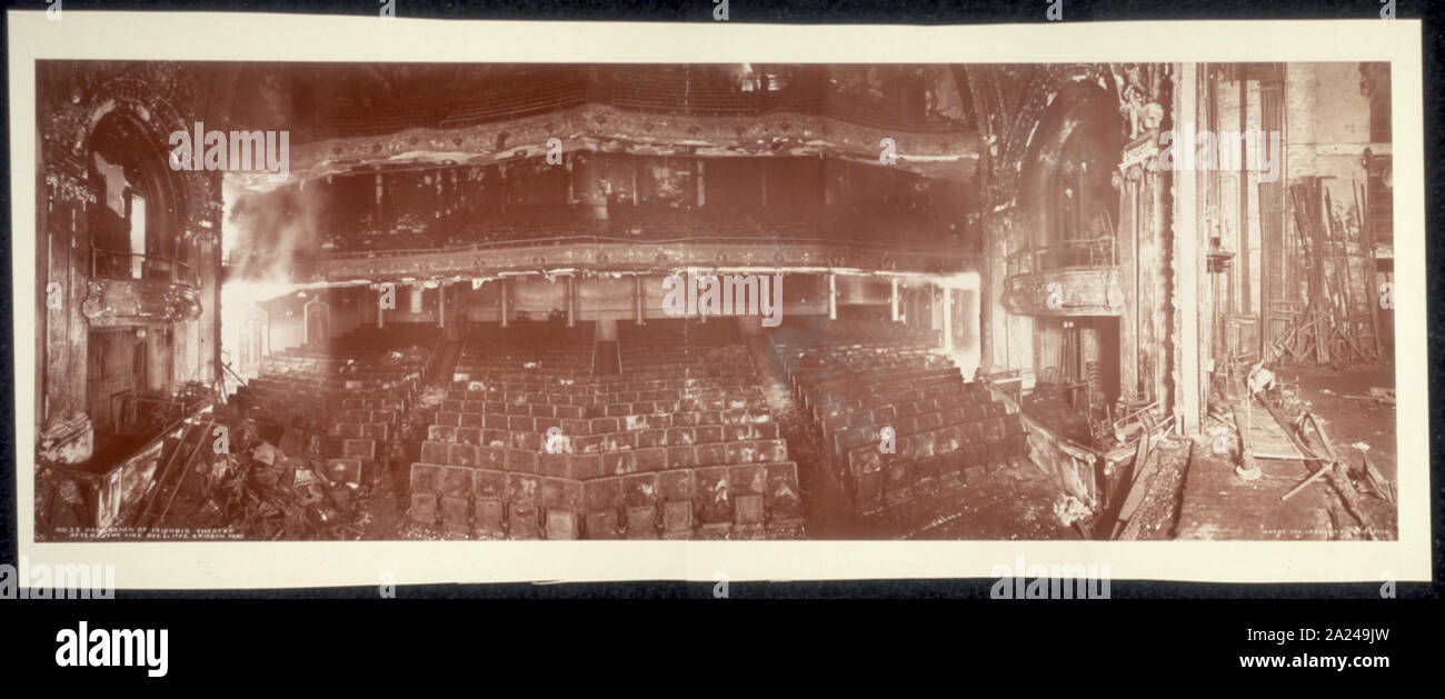 Panorama der Iriquois sic-Theater nach dem Brand, 31.12.1903; Stockfoto