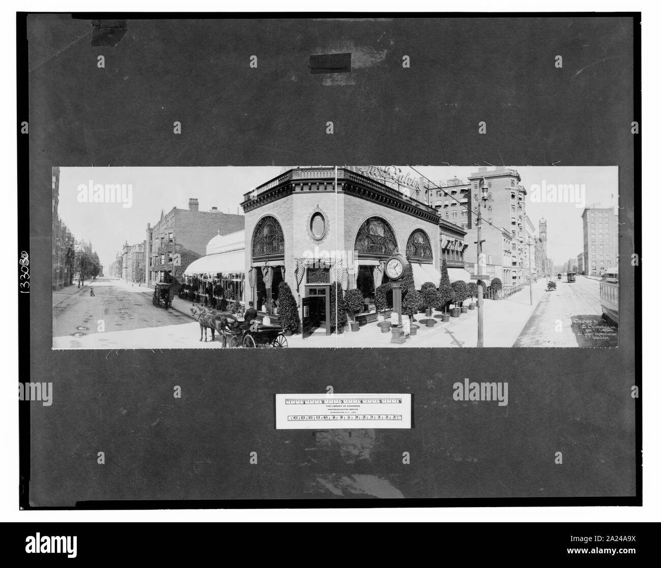 Panorama Foto von galvin's Store mit Blick auf Fairfield Street und Boylston Street; Stockfoto