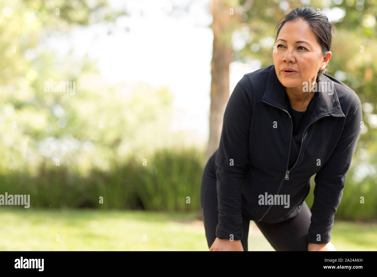 Portrait von einer asiatischen Frau trainieren. Stockfoto