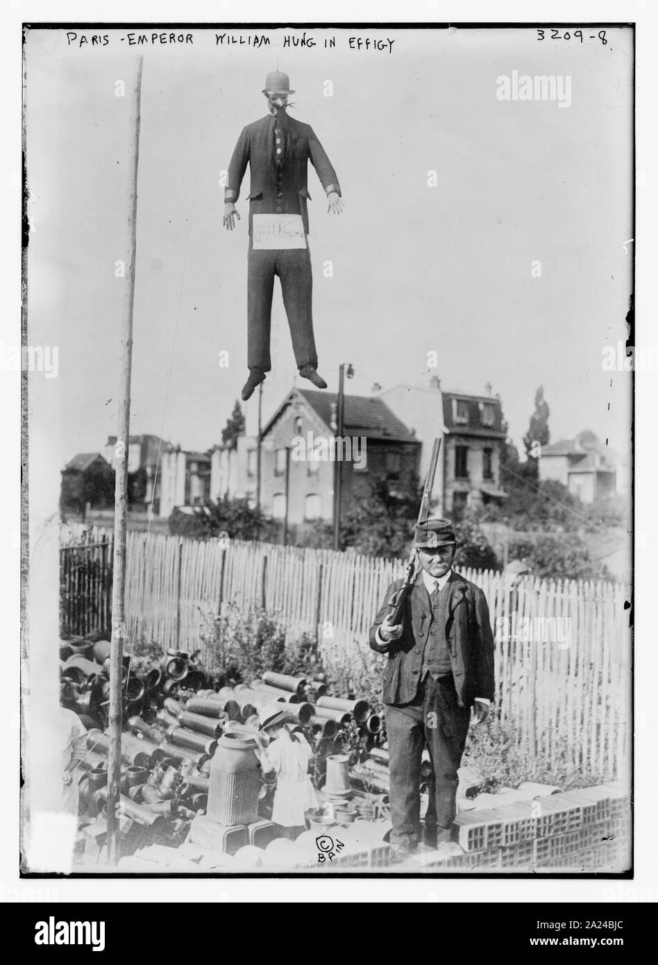 Paris--Kaiser William hing in effigie Stockfoto