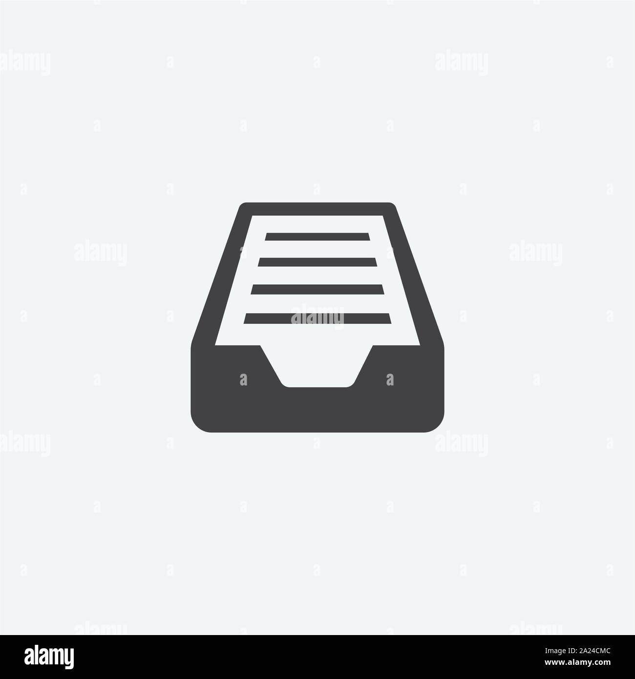 Dokument Symbol Ordner im trendigen Flat Style auf grauem Hintergrund isoliert, Document Organizer Logo, Logo, UI. Vector Illustration Stock Vektor