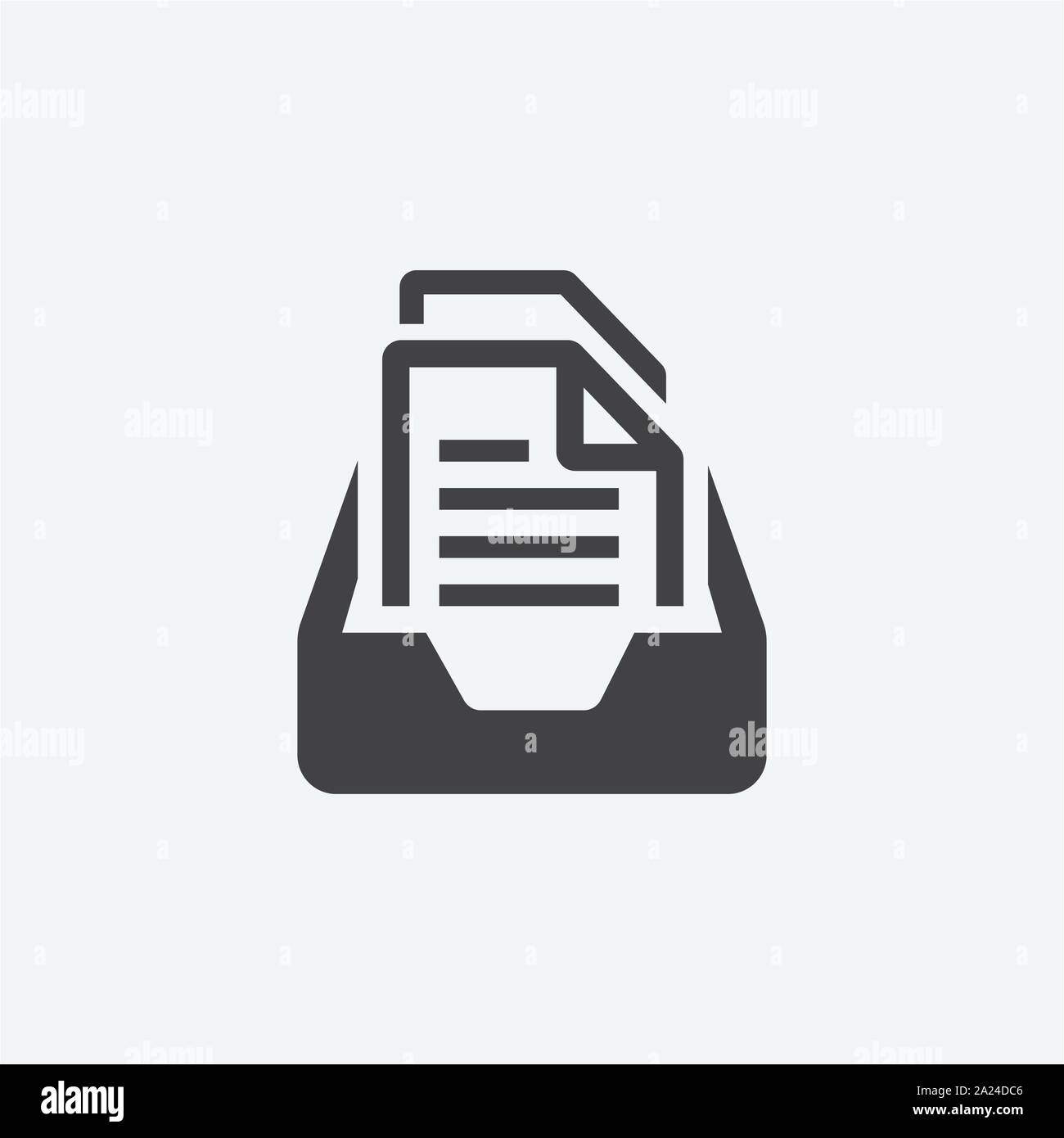 Dokument Symbol Ordner im trendigen Flat Style auf grauem Hintergrund isoliert, Document Organizer Logo, Logo, UI. Vector Illustration Stock Vektor