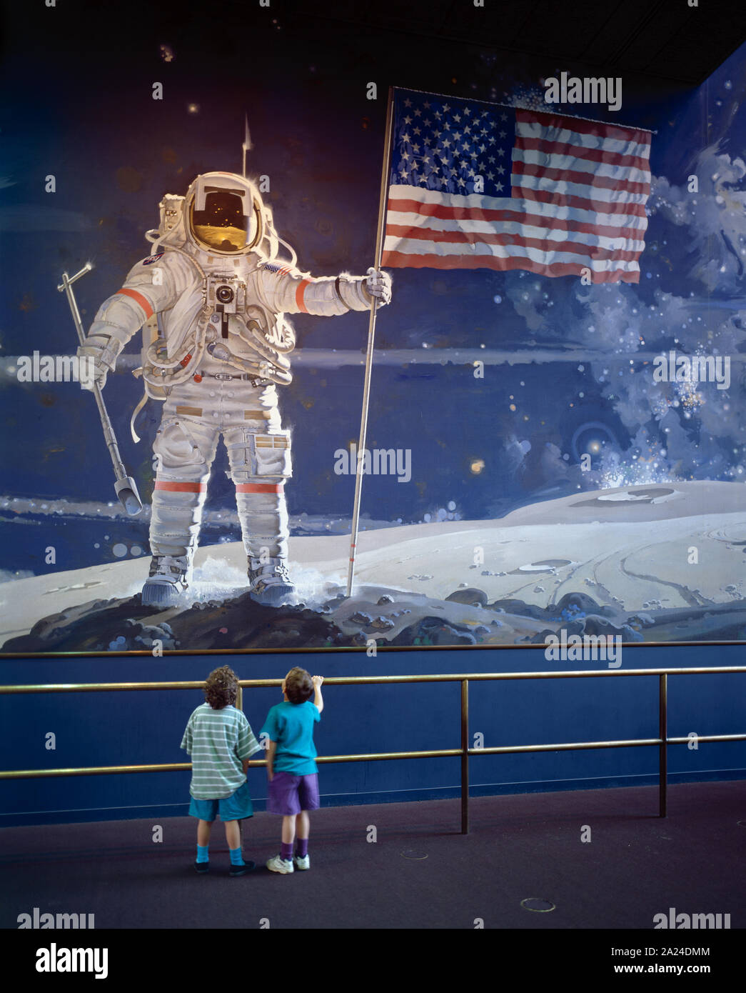 Teil der Wandmalerei der Raum Wandbild, eine Kosmische Sicht, in der die National Air und Space Museum, Washington, D.C Stockfoto