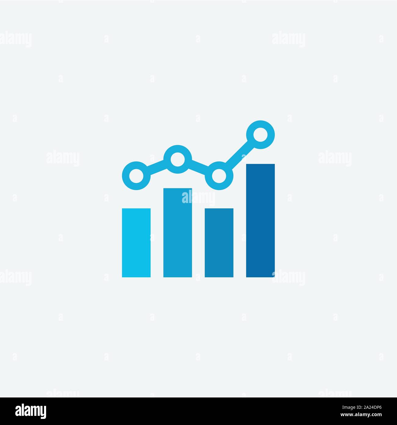 Balkendiagramm Icon Design vorlage, Statistik Flachbild-Symbol, Data analytic Design Vector Illustration, Daten analytische Flachbild-Symbol Stock Vektor