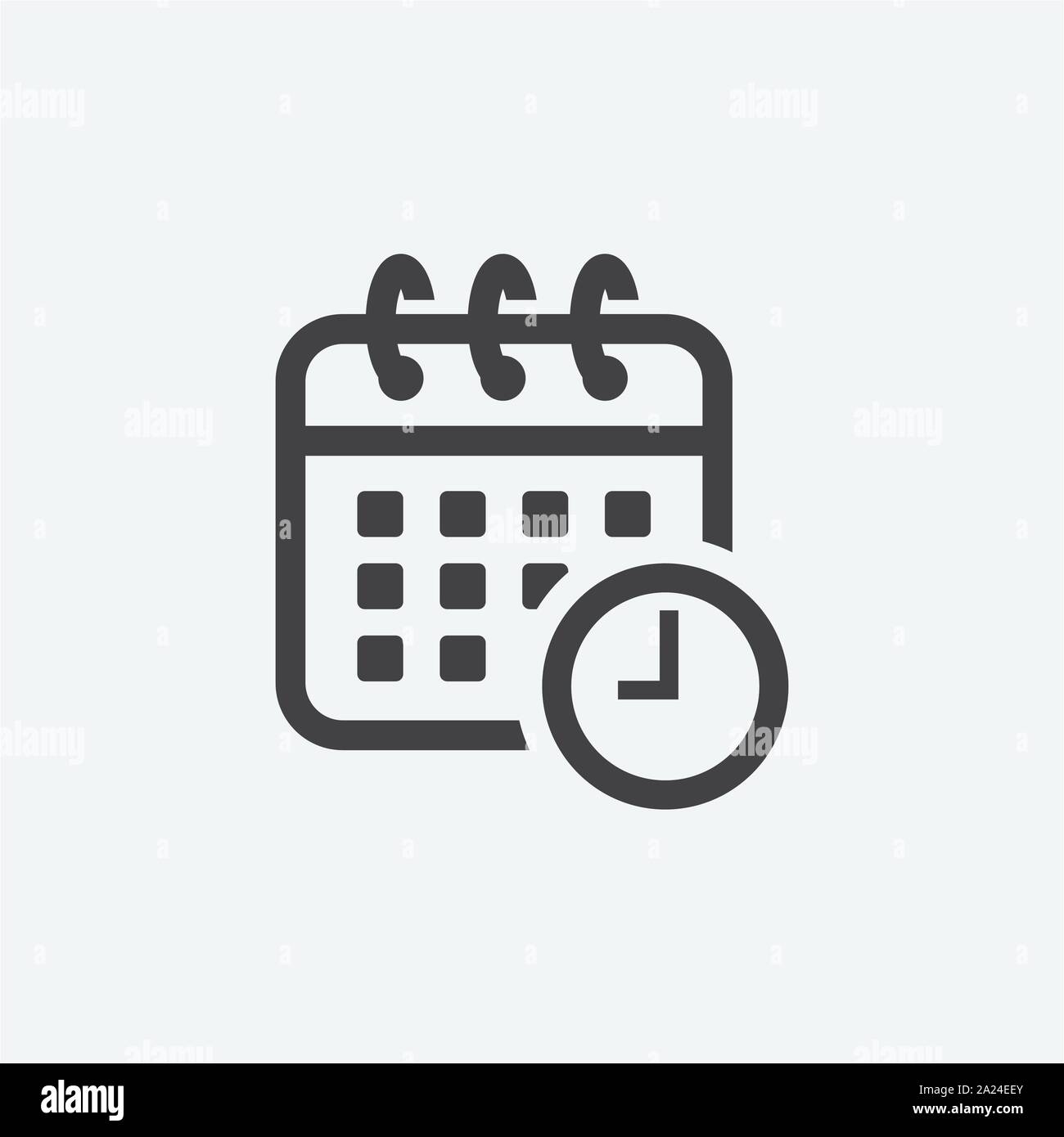 Symbol "Kalender" im trendigen Flat Style auf grauem Hintergrund 