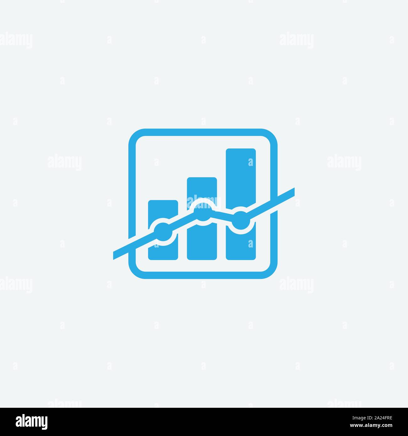 Balkendiagramm Icon Design vorlage, Statistik, Daten analytische flache Design Vector Illustration, Daten analytische Flachbild-Symbol Stock Vektor