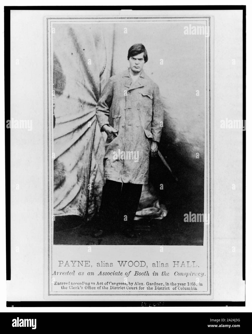 Payne, alias Holz, alias Halle. Als Mitarbeiter der Stand in der Verschwörung/Alexander Gardner verhaftet. Stockfoto