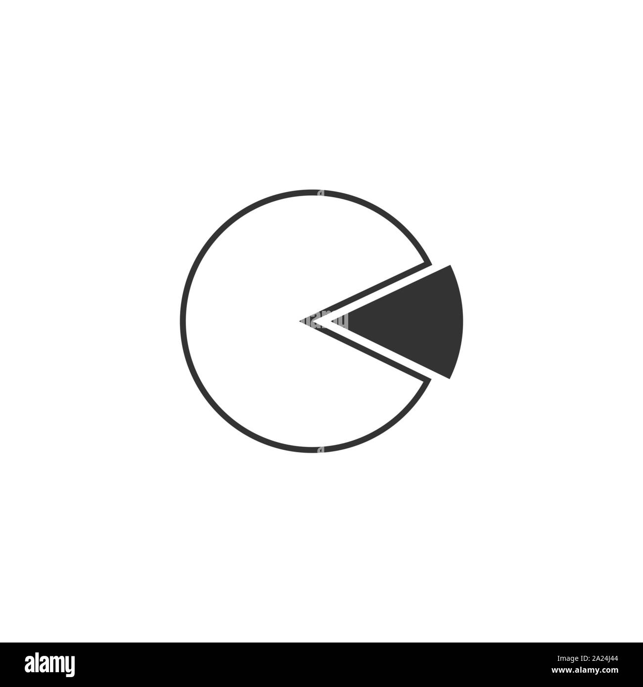 Kreisdiagramm, Schaltplan, Pie Chart Symbol. Vector Illustration, flache Bauform. Stock Vektor