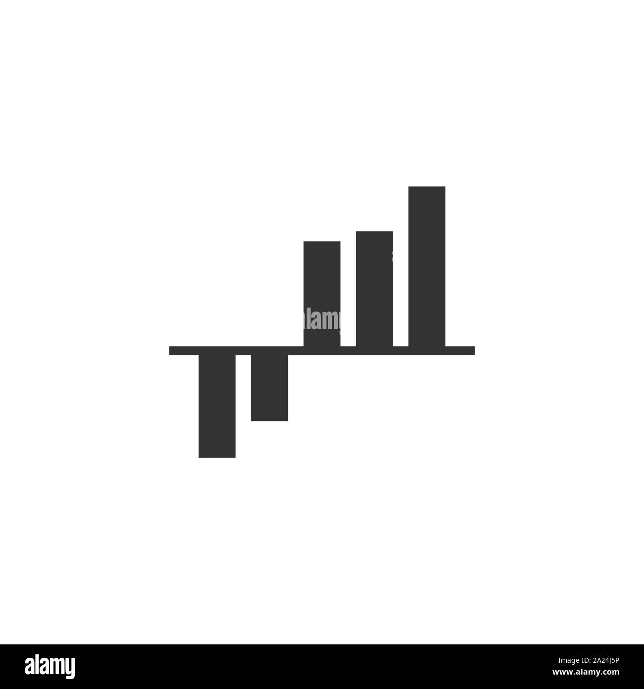 Balkendiagramm dargestellt. Vector Illustration, flache Bauform. Stock Vektor