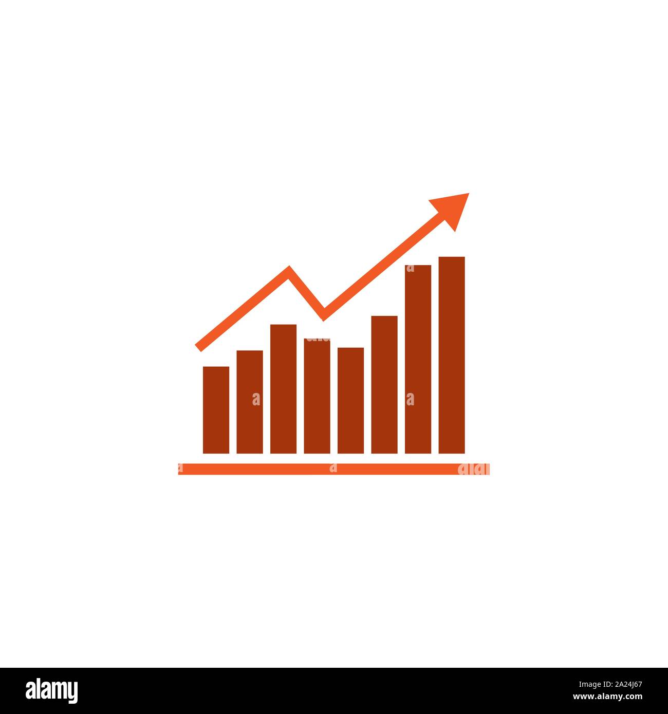 Grafik, Chart Symbol. Vector Illustration, flache Bauform. Stock Vektor