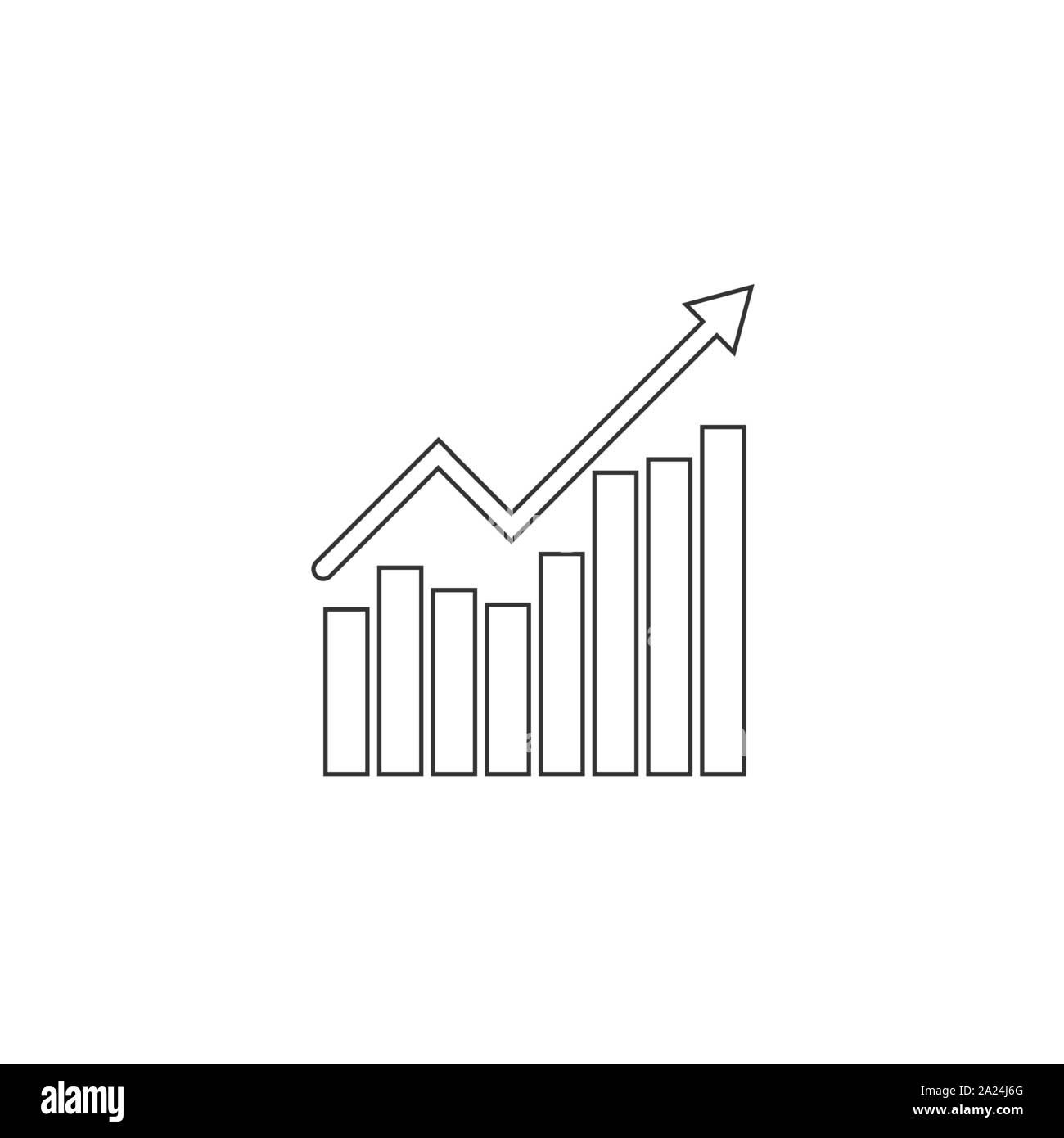 Grafik, Chart Symbol. Vector Illustration, flache Bauform. Stock Vektor