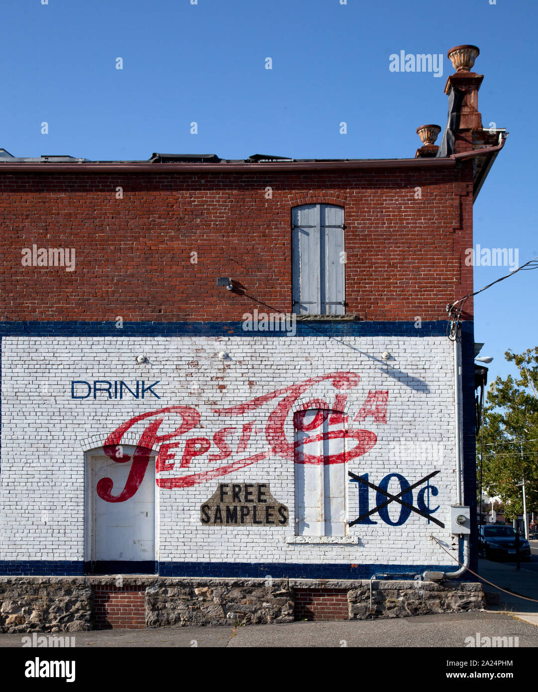 Pepsi anmelden, auf der Meeker Hardware Store in Danbury, Connecticut Stockfoto