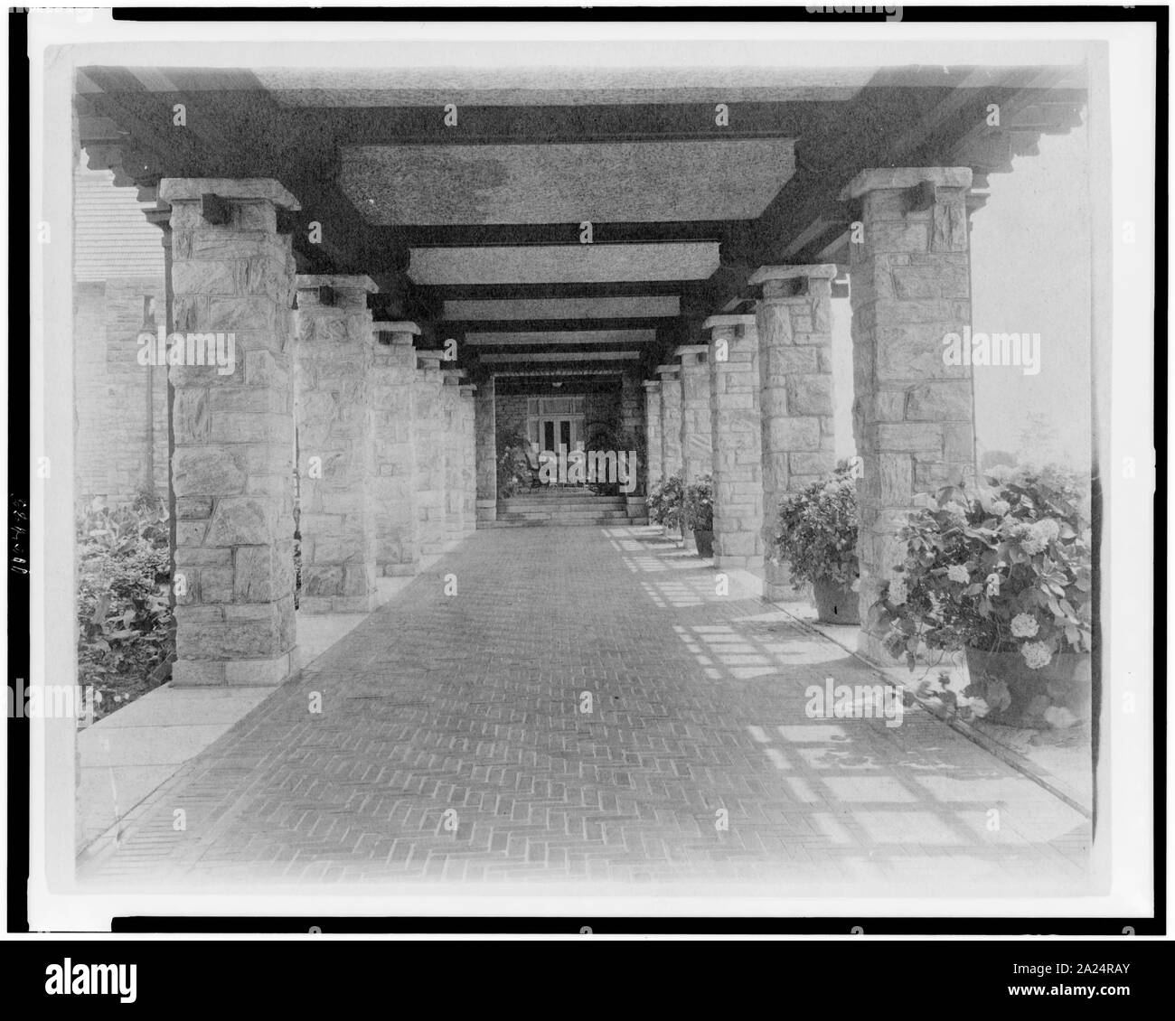 Pergola von zu Hause von Edmund Cogswell Converse, Greenwich, Connecticut Stockfoto