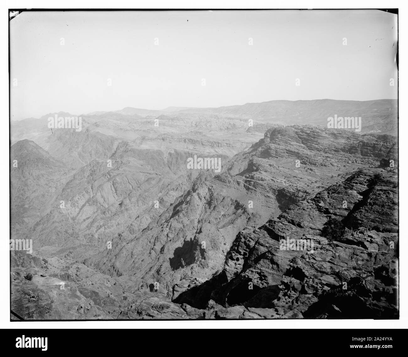 Petra. Panorama Blick nach Norden und Westen vom Berge Hor Stockfoto