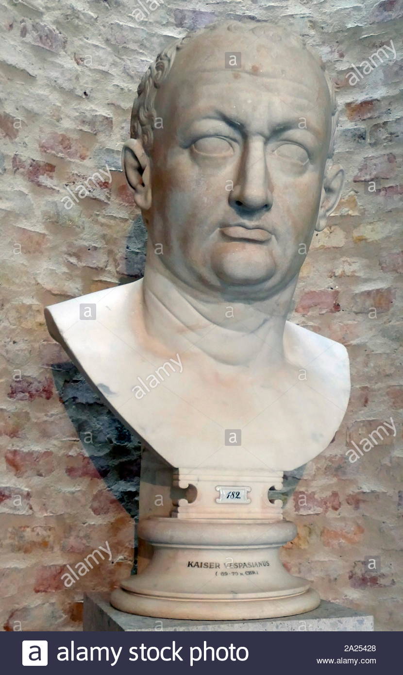 Vespasian (AD 9 - 23 AD 79]); Römischer Kaiser von AD 69 auf AD 79. Vespasian gründete die Flavische Dynastie, die das Imperium für Zwanzig regiert - sieben Jahre. Stockfoto