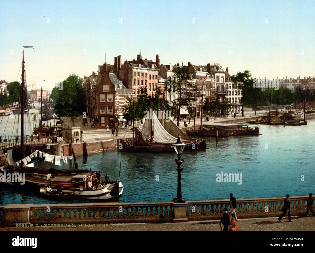 Postkarte, 1900. Spanisch Quay, Rotterdam, Holland Stockfoto