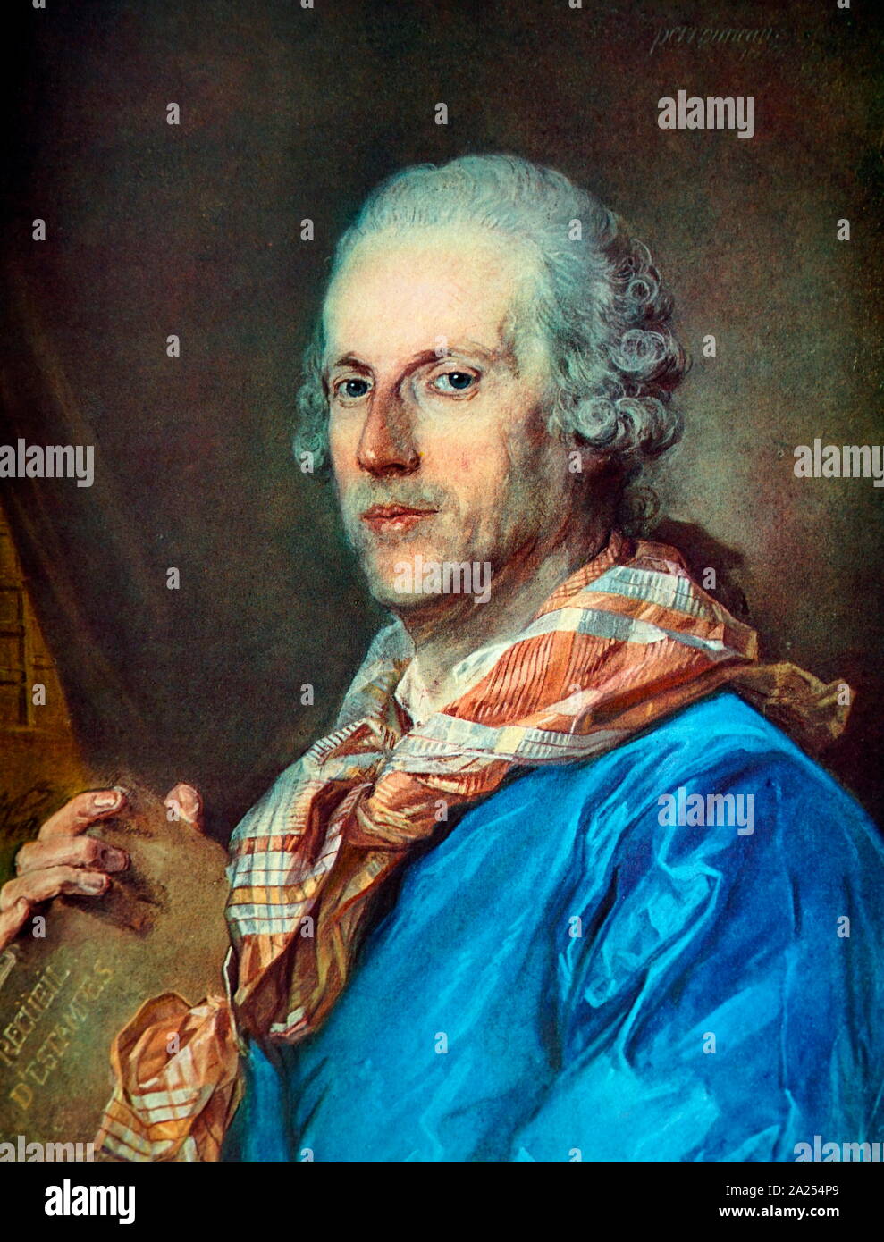 Portrait von Charles-Lenormant du Coudray 1766, von Jean-Baptiste Perronneau (1715-1783); Pastell auf Papier Stockfoto