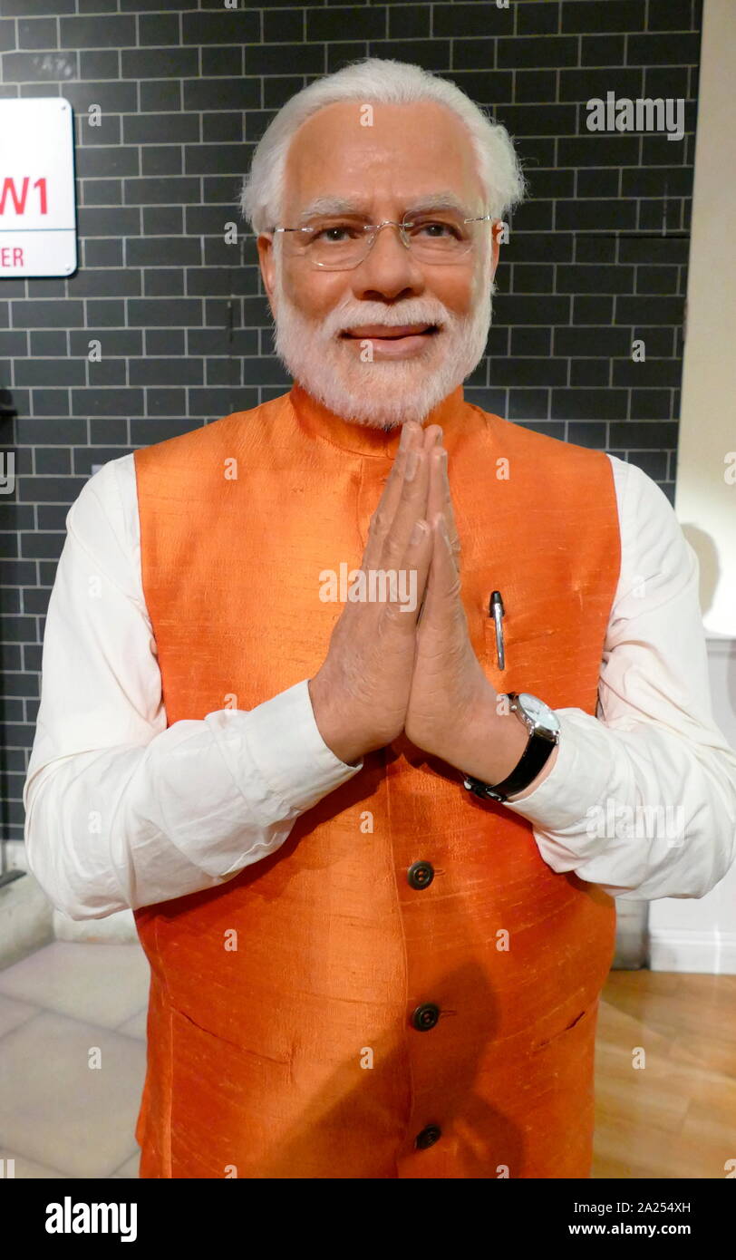 Waxwork Statue, Narendra Modi (17. September 1950 geboren); Der indische Premierminister seit Mai 2014. Er war der Chief Minister von Gujarat von 2001 bis 2014. Modi, ein Mitglied der Bharatiya Janata Party (BJP). Stockfoto