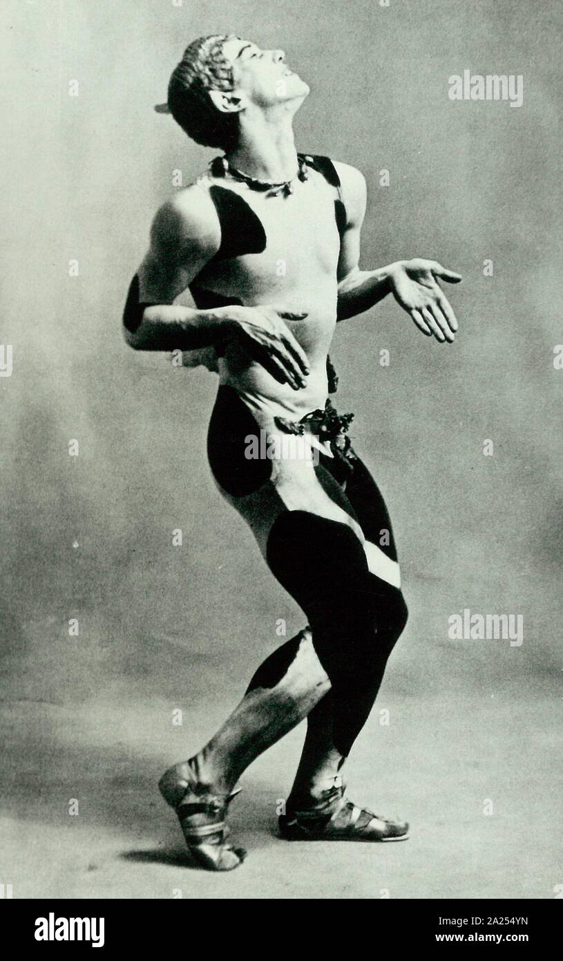 Vaslav Nijinsky (1889 - 1950); russische Ballett Tänzerin und Choreografin polnischer Abstammung, wie die grösste männliche Tänzer des frühen 20. Jahrhunderts zitiert Stockfoto