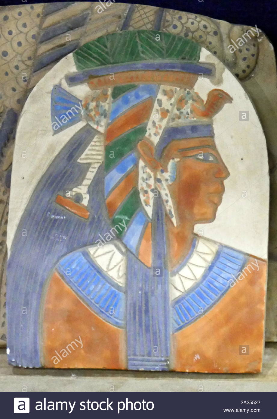 Alabaster Objekt gemalt als Königin des alten Ägypten. Stockfoto