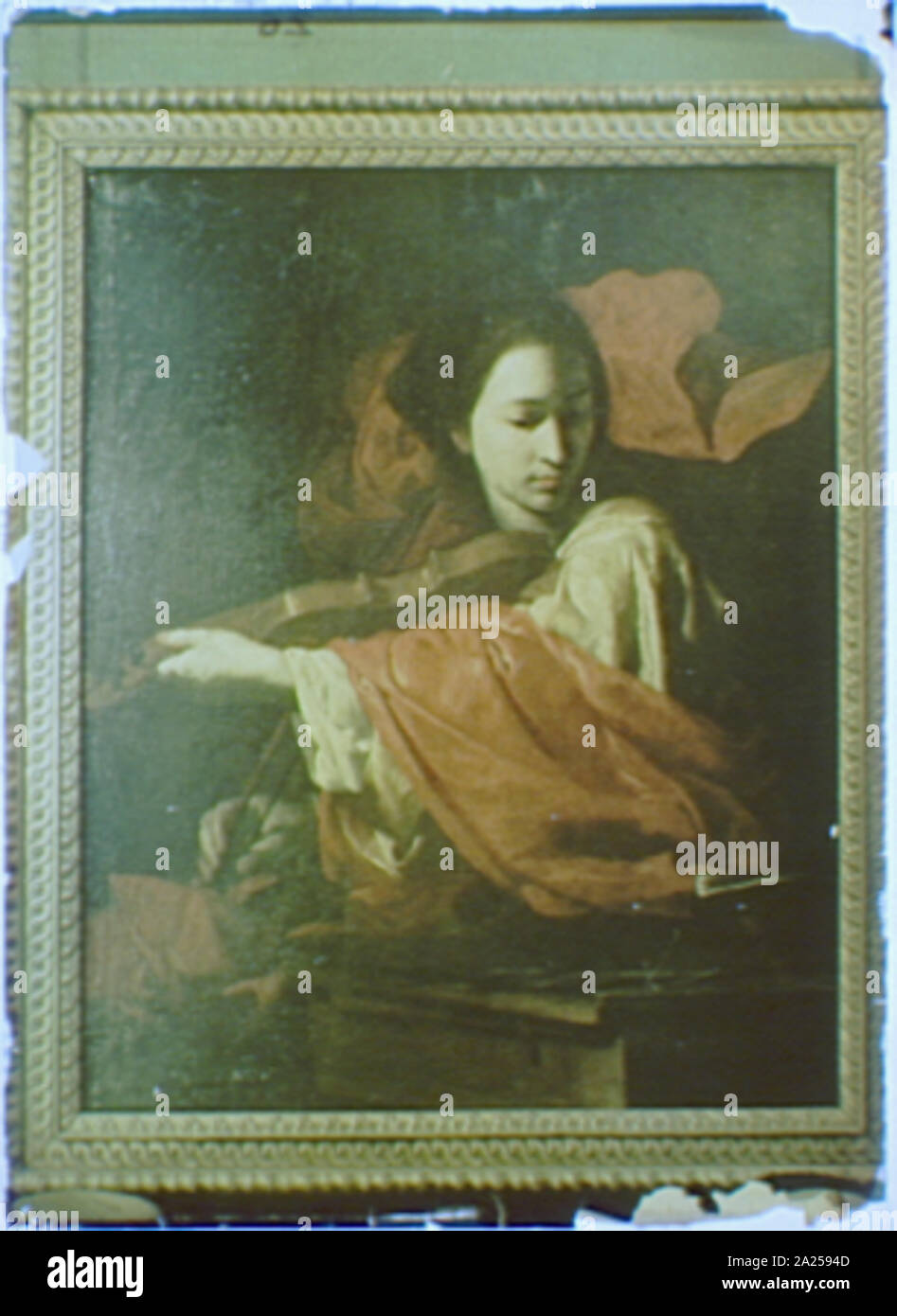 Foto von einem Gemälde der Heiligen Cäcilia Stockfoto