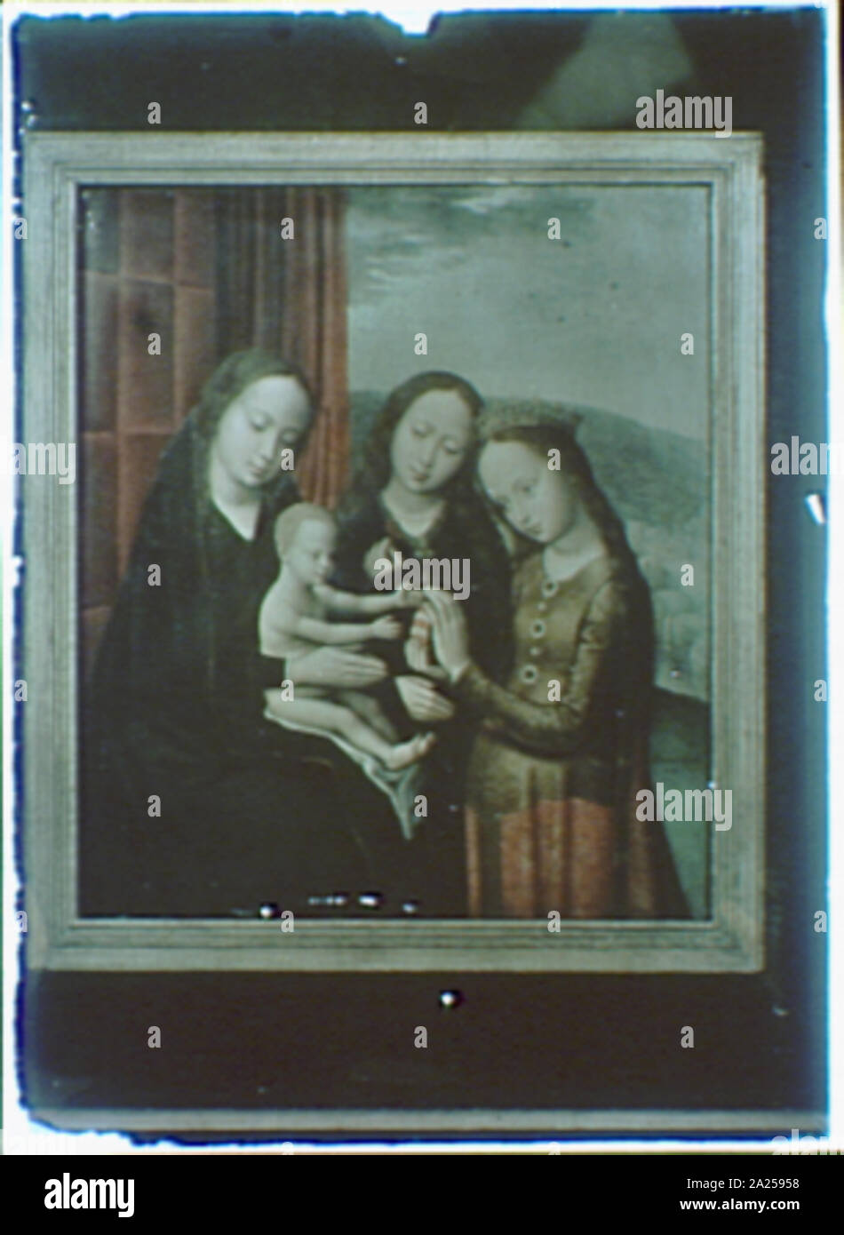 Foto von einem Gemälde der Madonna mit Kind Stockfoto