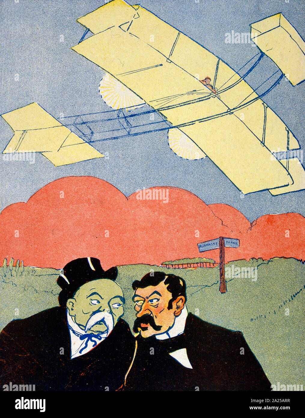Cartoon mit führenden französischen Politiker Georges Clemenceau und Aristide Briand 1908 Stockfoto