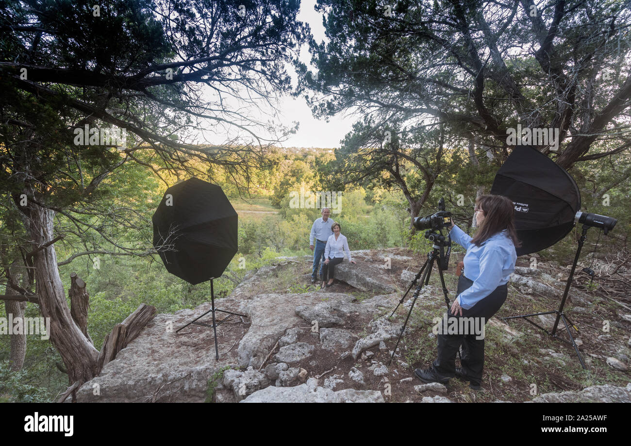 Fotograf Carol M. Highsmith Fotografien der frühere US-Präsident George W. Bush und seine Frau Laura Bush, auf ihrer Ranch in Crawford, Texas Stockfoto