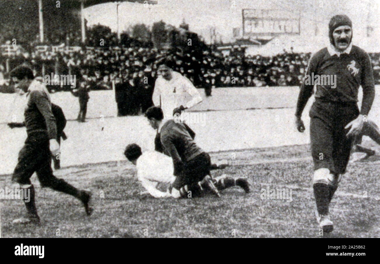 Anglo-französischen Rugby Spiel Paris, 1905 Stockfoto