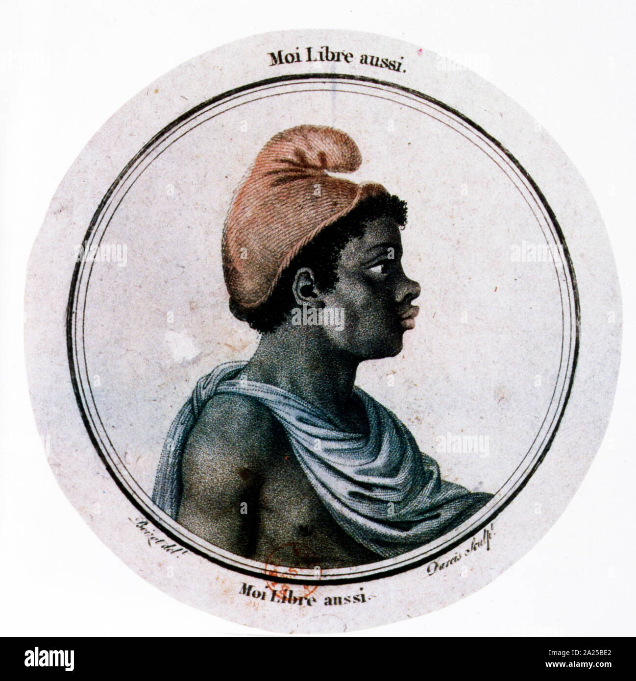 Französische revolutionäre Abbildung: Aufruf für Freiheit für afrikanische Sklaven 1791 Stockfoto