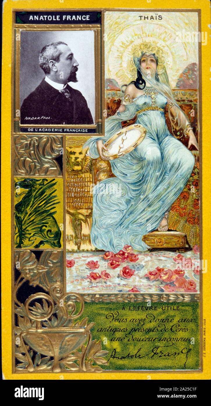 Abbildung: zum Gedenken an den Roman "thais" von der französische Schriftsteller Anatole France, 1890 veröffentlicht. Es ist über die Ereignisse im Leben des hl. Thais in Ägypten, einem legendären zum Christentum, der im 4. Jahrhundert gelebt zu haben. Es war die Inspiration für die gleichnamigen Oper von Jules Massenet Stockfoto