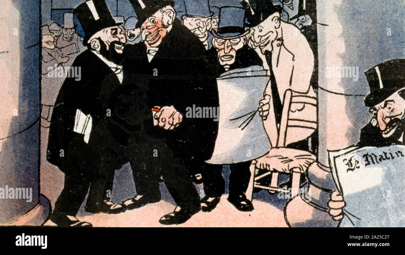Französische antisemitische Abbildung: Darstellung jüdischen Kapitalisten, 1905 Stockfoto