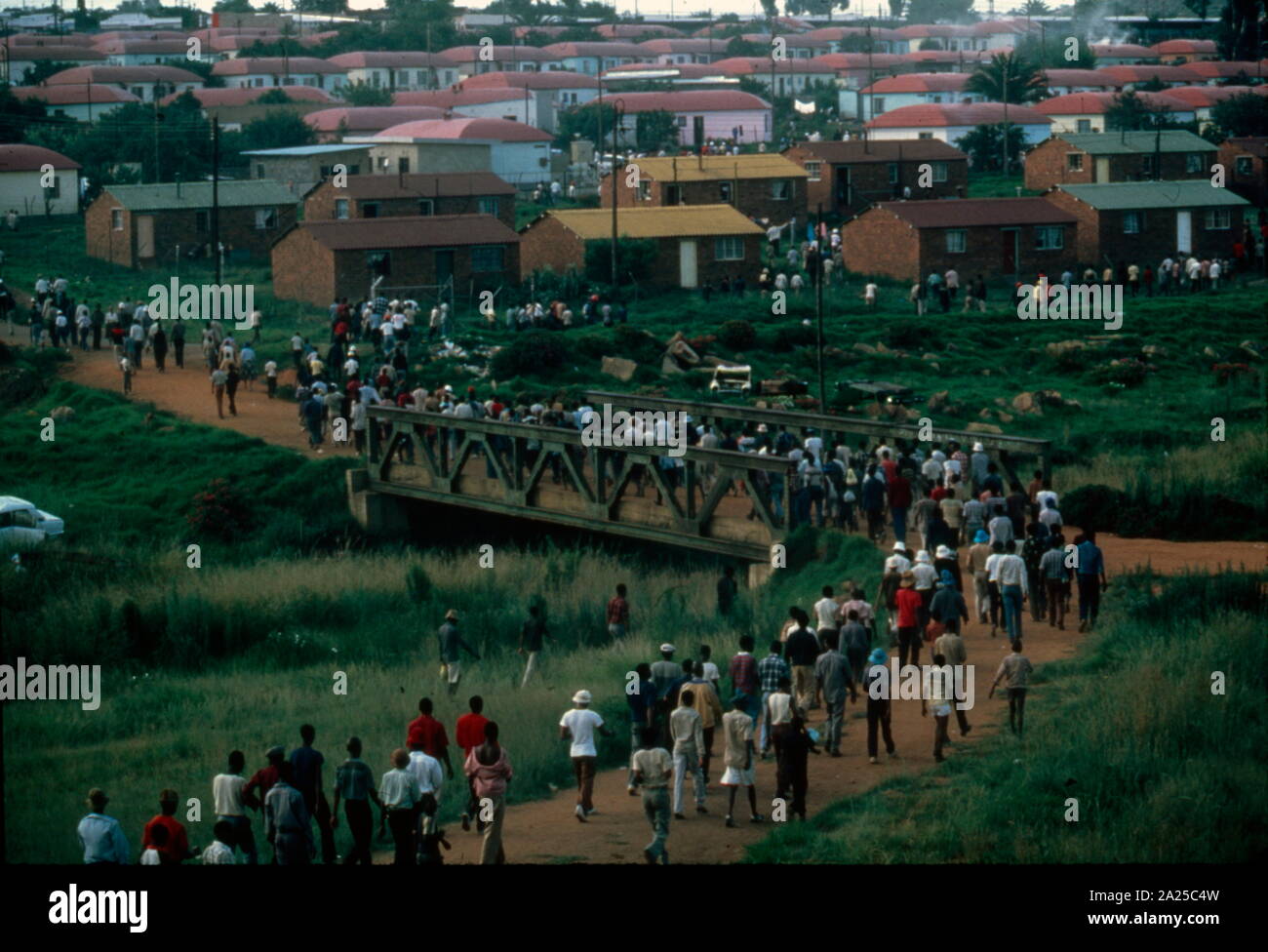 Die afrikanischen Township Soweto auf dem Höhepunkt der Apartheid 1987 Stockfoto