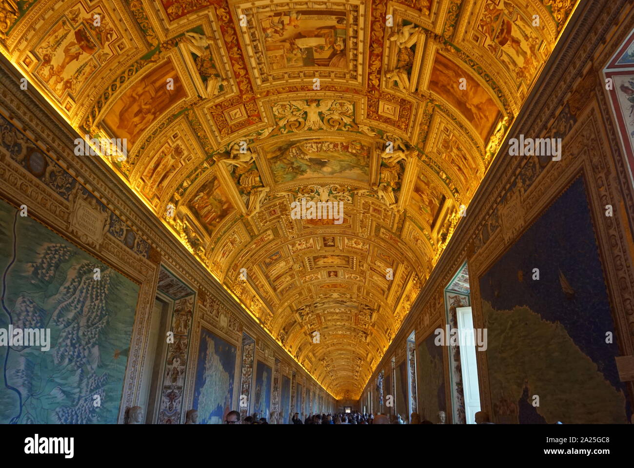 Dekorative Malerei aus dem Inneren des Vatikan, Rom, Italien. Stockfoto