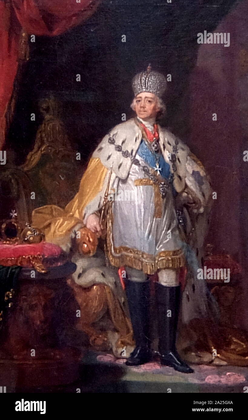 Portrait von Paul ich von Vladimir Borovikovsky. Vladimir Lukich Borovikovsky (1757-1825) ein russischer Maler der ukrainischen Ursprungs Stockfoto