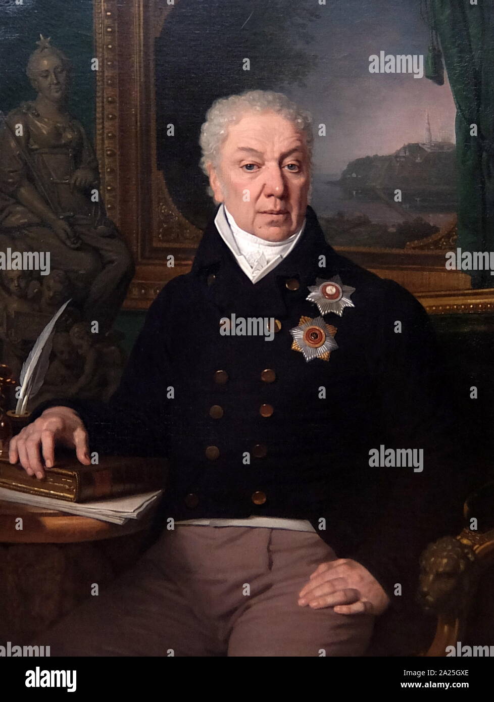 Portrait von D. S. Troshchinsky von Vladimir Borovikovsky. Vladimir Lukich Borovikovsky (1757-1825) ein russischer Maler der ukrainischen Ursprungs Stockfoto