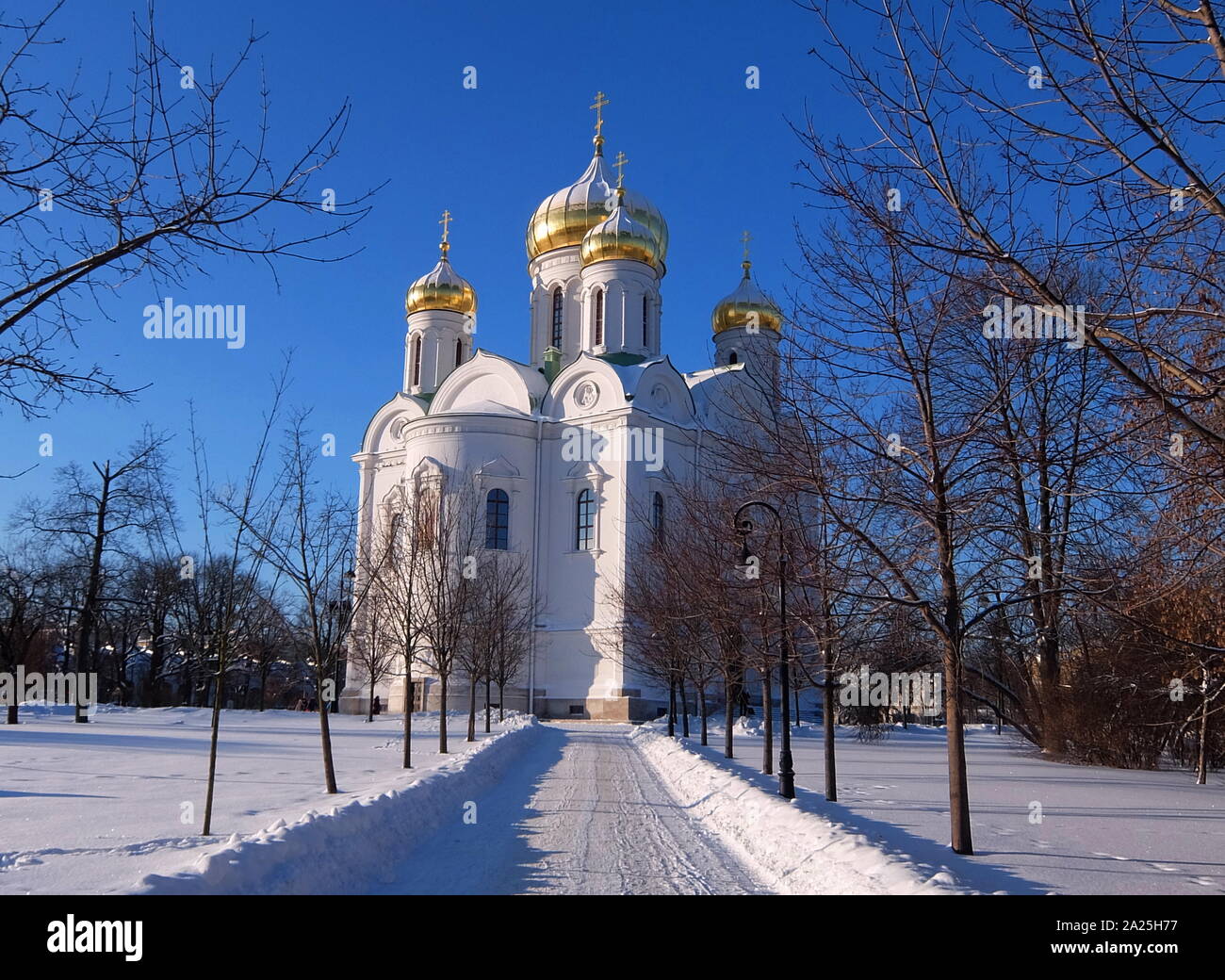 Äußere des St. Nikolaus Marine Kathedrale Eine große barocke Orthodoxe Kathedrale im westlichen Teil des Zentrums von Sankt Petersburg. Stockfoto
