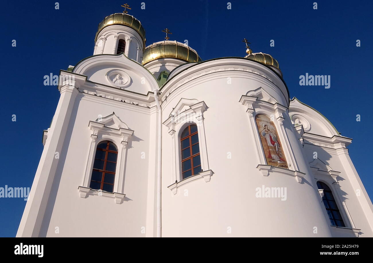 Äußere des St. Nikolaus Marine Kathedrale Eine große barocke Orthodoxe Kathedrale im westlichen Teil des Zentrums von Sankt Petersburg. Stockfoto