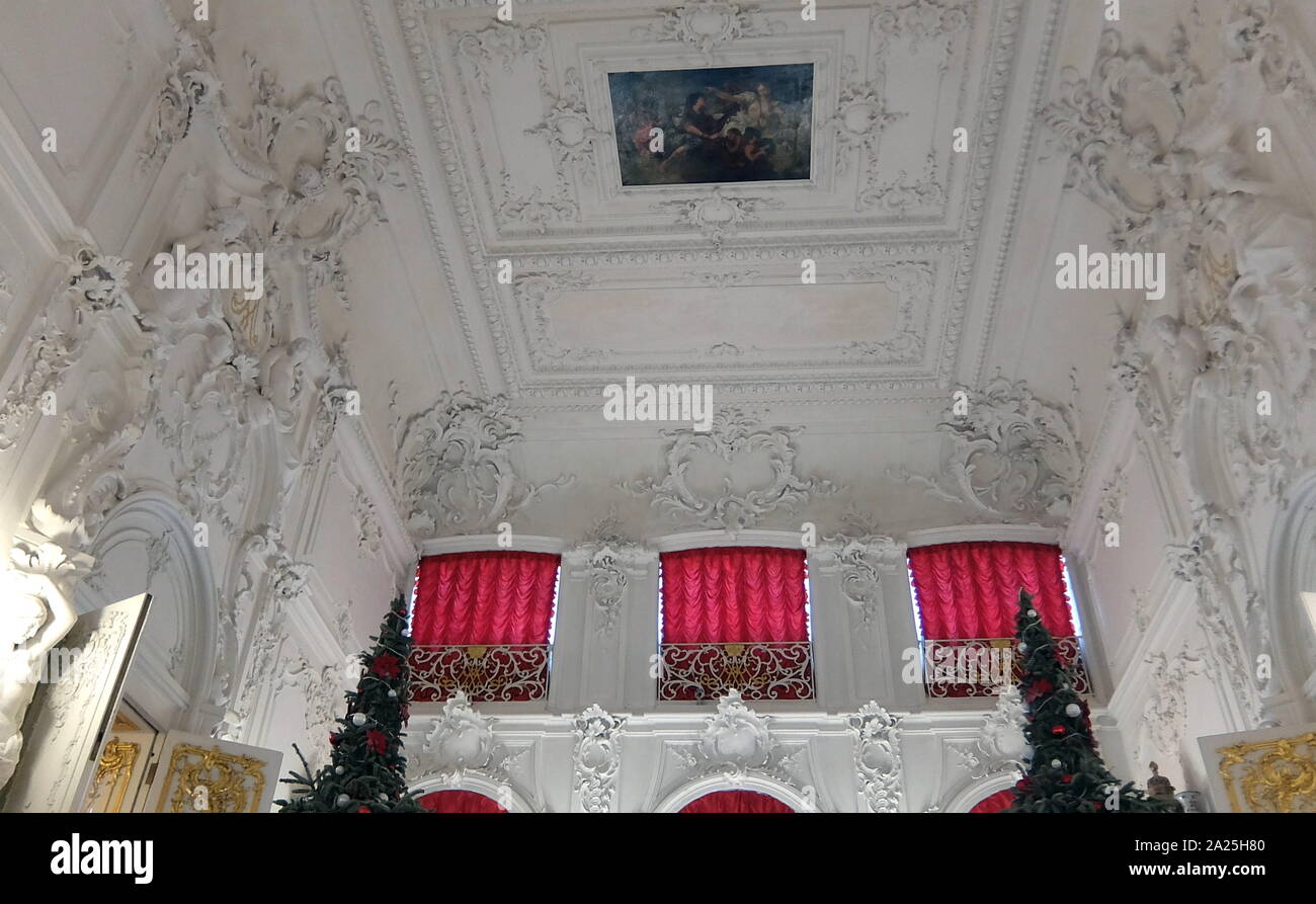 Interieur von Catherine Palace, ein Rokoko Palast in der Stadt von Zarskoje Selo befindet. Stockfoto