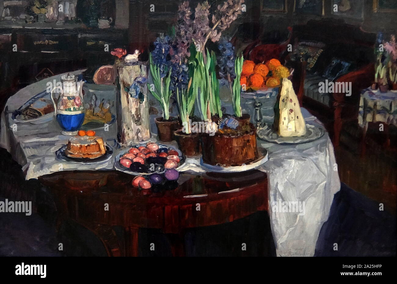 Gemälde mit dem Titel "Ostern Still-Life" von Stanislav Schukowski. Stanislav Yulianovich Schukowski (1873-1944) eine polnisch-russischen Maler. Stockfoto