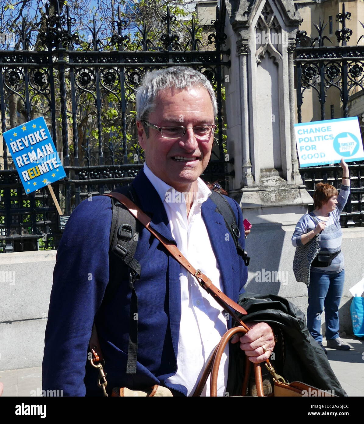 Gavin Esler, schottische Journalist, Fernsehmoderator und Autor. Kandidat für ändern UK in London, die 2019 zu den Wahlen zum Europäischen Parlament. Stockfoto