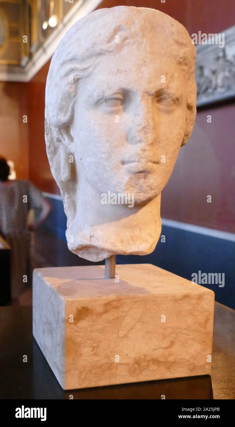 Römische Doppelbildnis Leiter der Dichterin Sappho; 2. Sappho (C. 630-C. 570 v. Chr.) war ein archaischer griechischer Dichter von der Insel Lesbos. Sappho ist für ihre Lyrik bekannt, Stockfoto
