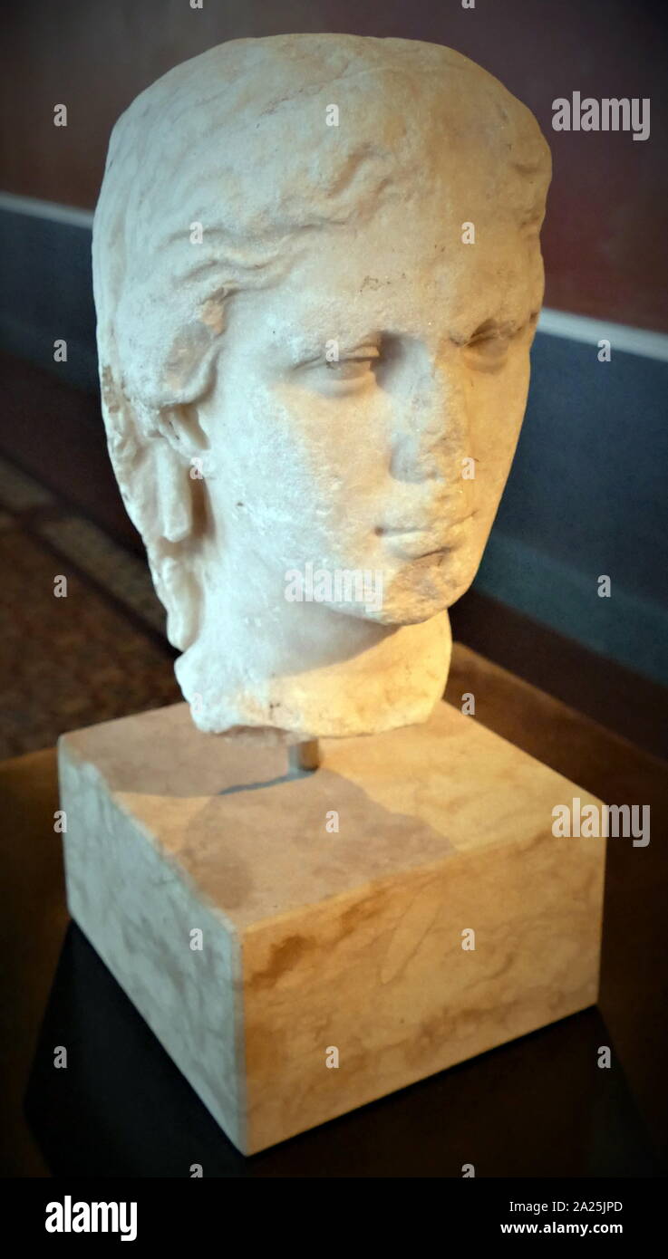 Römische Doppelbildnis Leiter der Dichterin Sappho; 2. Sappho (C. 630-C. 570 v. Chr.) war ein archaischer griechischer Dichter von der Insel Lesbos. Sappho ist für ihre Lyrik bekannt, Stockfoto
