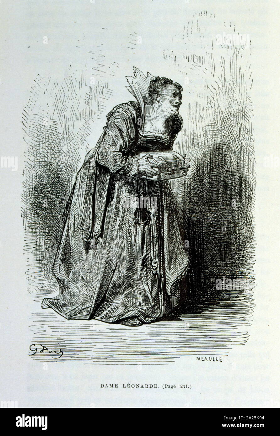 Illustrationen von Gustave Dore für "Le Capitaine Fracasse" von Pierre Théophile Gautier (1811-1872) französischer Schriftsteller, Dichter, Maler, Kunstkritiker. Gautier war ein Verteidiger der Romantik, Gautier Arbeit ist schwer zu klassifizieren und bleibt ein Bezugspunkt für viele spätere literarische Traditionen wie Parnassianism, Symbolik, der Dekadenz und der Moderne. Kapitän Fracasse (Le Capitaine Fracasse) ist ein Roman von 1863 der französische Schriftsteller Théophile Gautier. Es ist ein Abenteuer Roman im siebzehnten Jahrhundert. Stockfoto