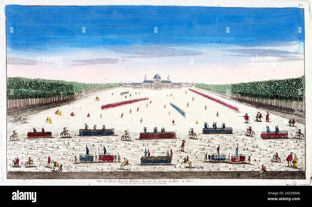 Blick auf die Ecole Militaire, Paris, 1780 Stockfoto