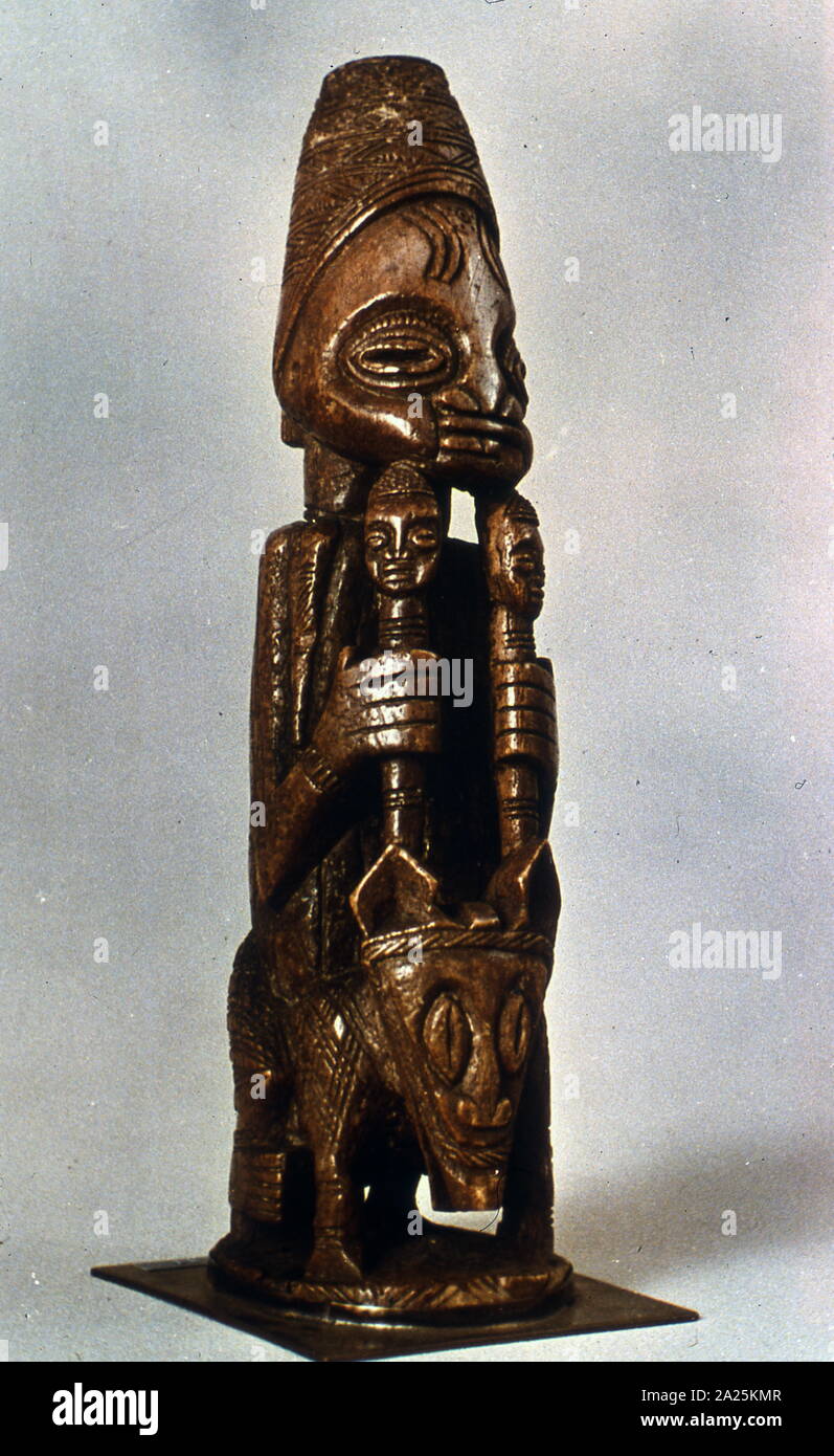 Berittene Krieger. Nigerianische, 19. Jahrhundert Stockfoto