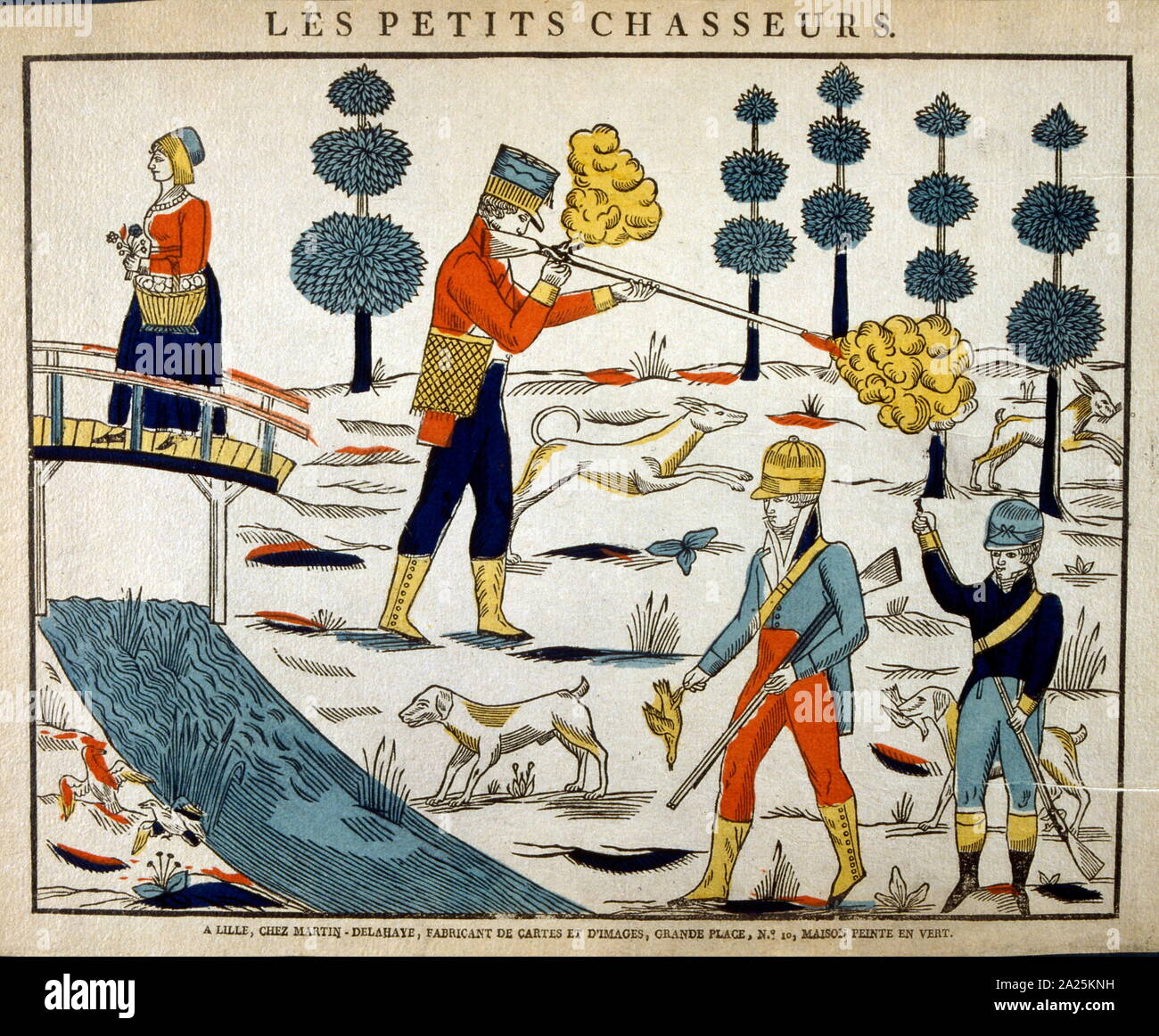 Holzschnitt Abbildung: Darstellung des frühen 19. Jahrhunderts französisch Jagd Stockfoto