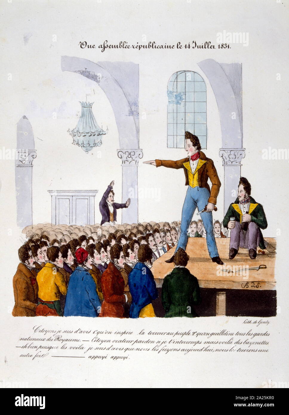 Abbildung eines republikanischen Versammlung in Paris 1831 Stockfoto