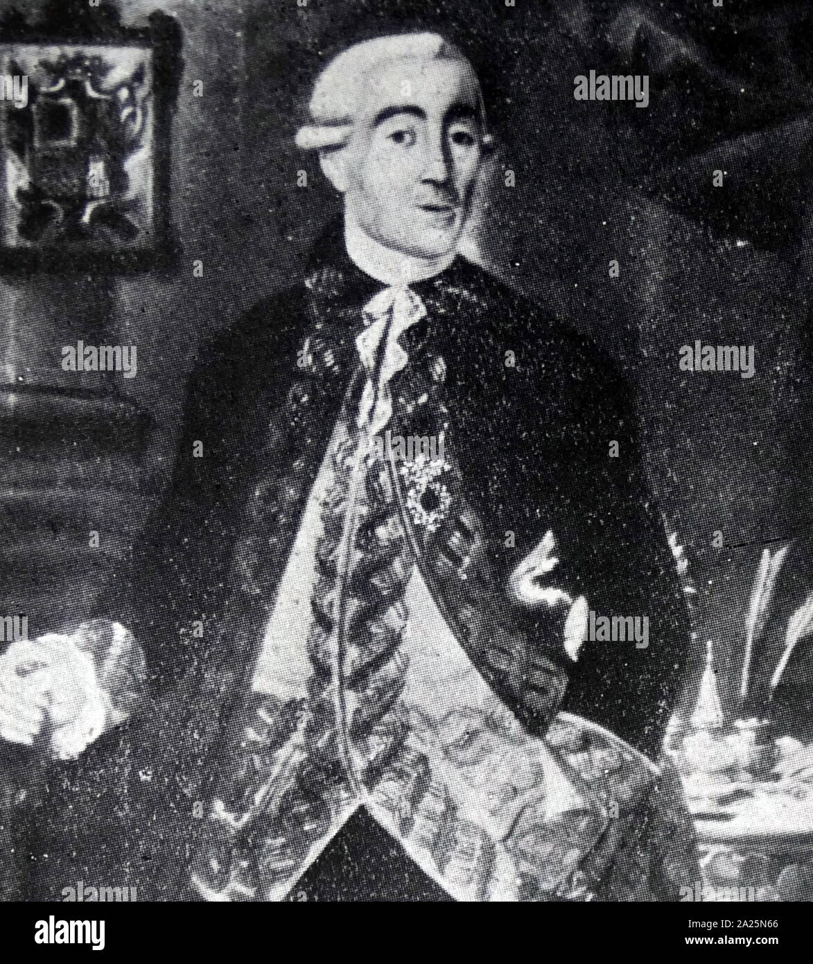 Portrait von Martin de Mayorga. Martin de Mayorga Ferrer (1721-1783) ein spanischer Offizier, Gouverneur der Kapitänsbinde Allgemein von Guatemala Stockfoto